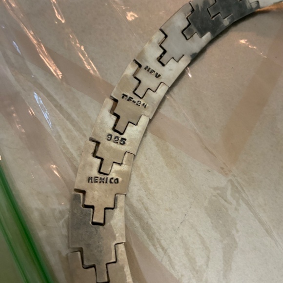 Modern Style 16” Sterling Silver Link Collar Necklace 137 Grams - Picture 5 of 8